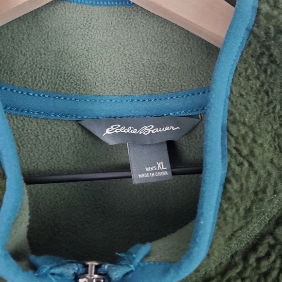 Eddie Bauer Green Sherpa Zip Jacket Men XL - Picture 4 of 11